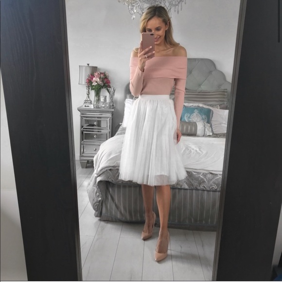 Little Pearls of Life Tops - LAST 2!!!! Off the Shoulder Knitwear Pink Crop Top